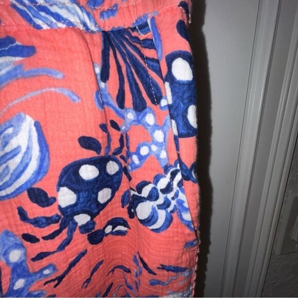 Talbots Gauze Underwater Vision Print Button Down Tunic Shirt And Pant Set - Picture 12 of 15